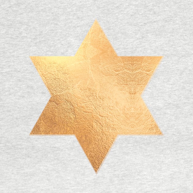 Star of David, Faux Gold Foil by PixDezines